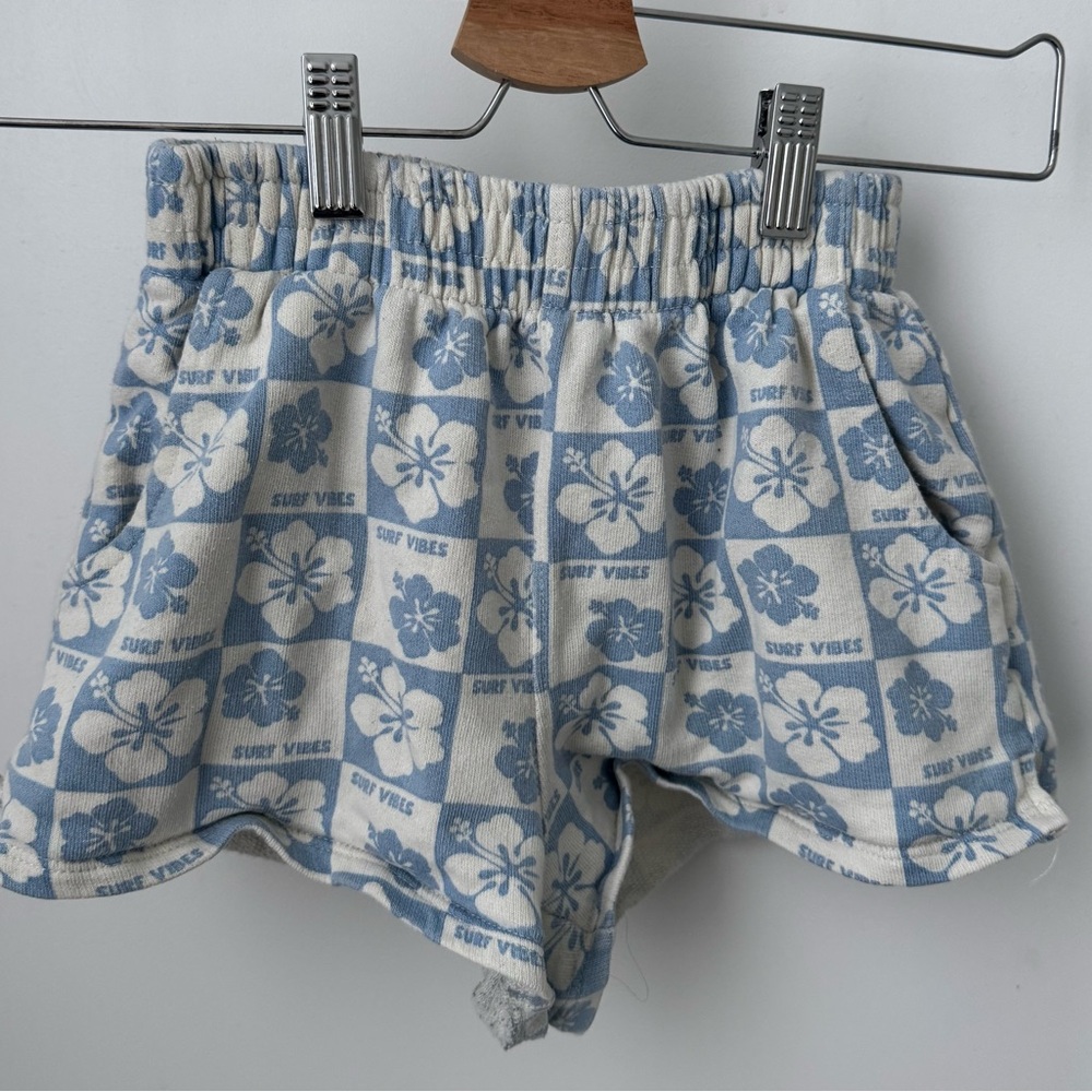 Zara Blue and White Floral Kids Shorts